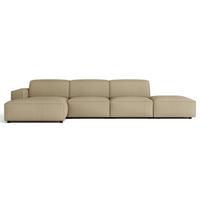 ECKSOFA Sellmo 344 cm - Schwarz/Cappuccino, Kunststoff/Textil (350/166cm) - Selsey