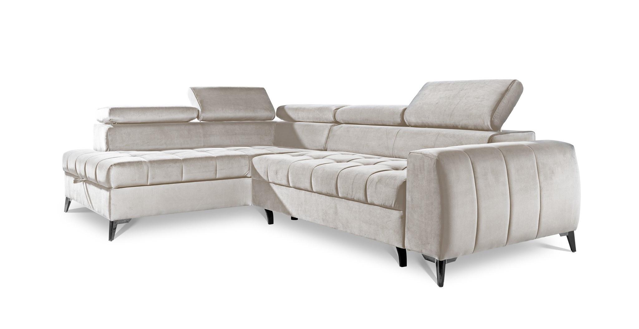 ECKSOFA Schlafsofa Agnesa In Salvador - Creme, Holzwerkstoff/Textil (275/200cm) - Fun Möbel