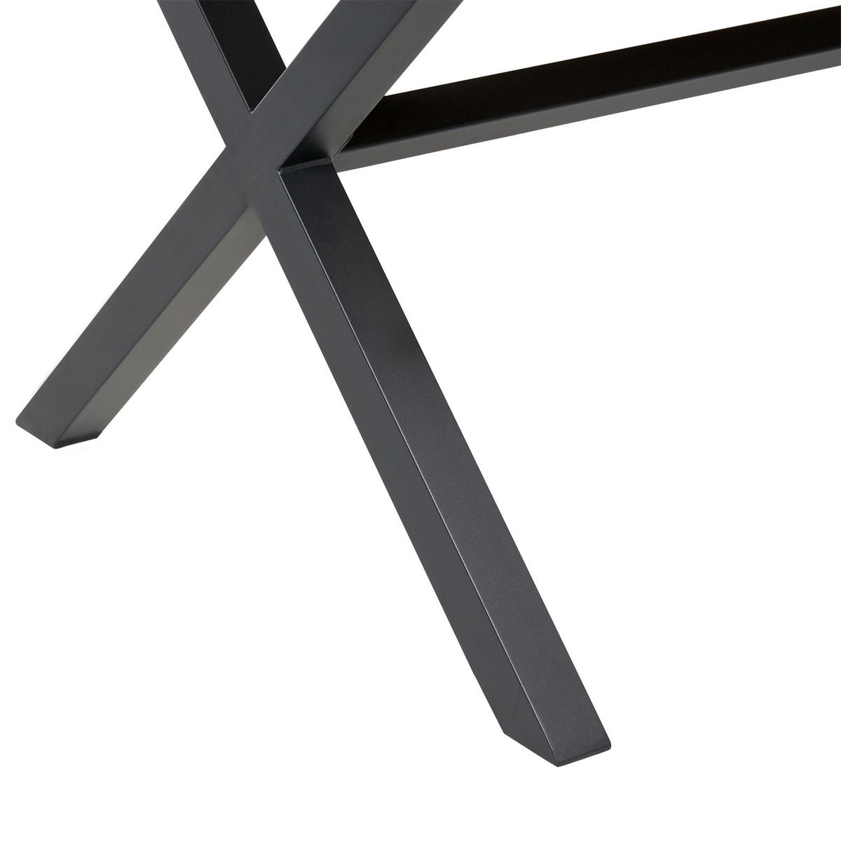 GARTENTISCH 160/90 cm Metall Schwarz Tiano - Braun, Kunststoff (160/90/73cm) - Beliani