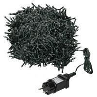 LED LICHTERKETTE Cluster Außen Innen 20 m Weihnachtsbeleuchtung 1000 LED Warmweiß - Schwarz, Kunststoff (2300cm) - ECD-Germany