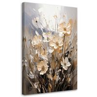 LEINWANDBILD Blumen 60x90cm - Beige, Textil (60/90cm) - Feeby