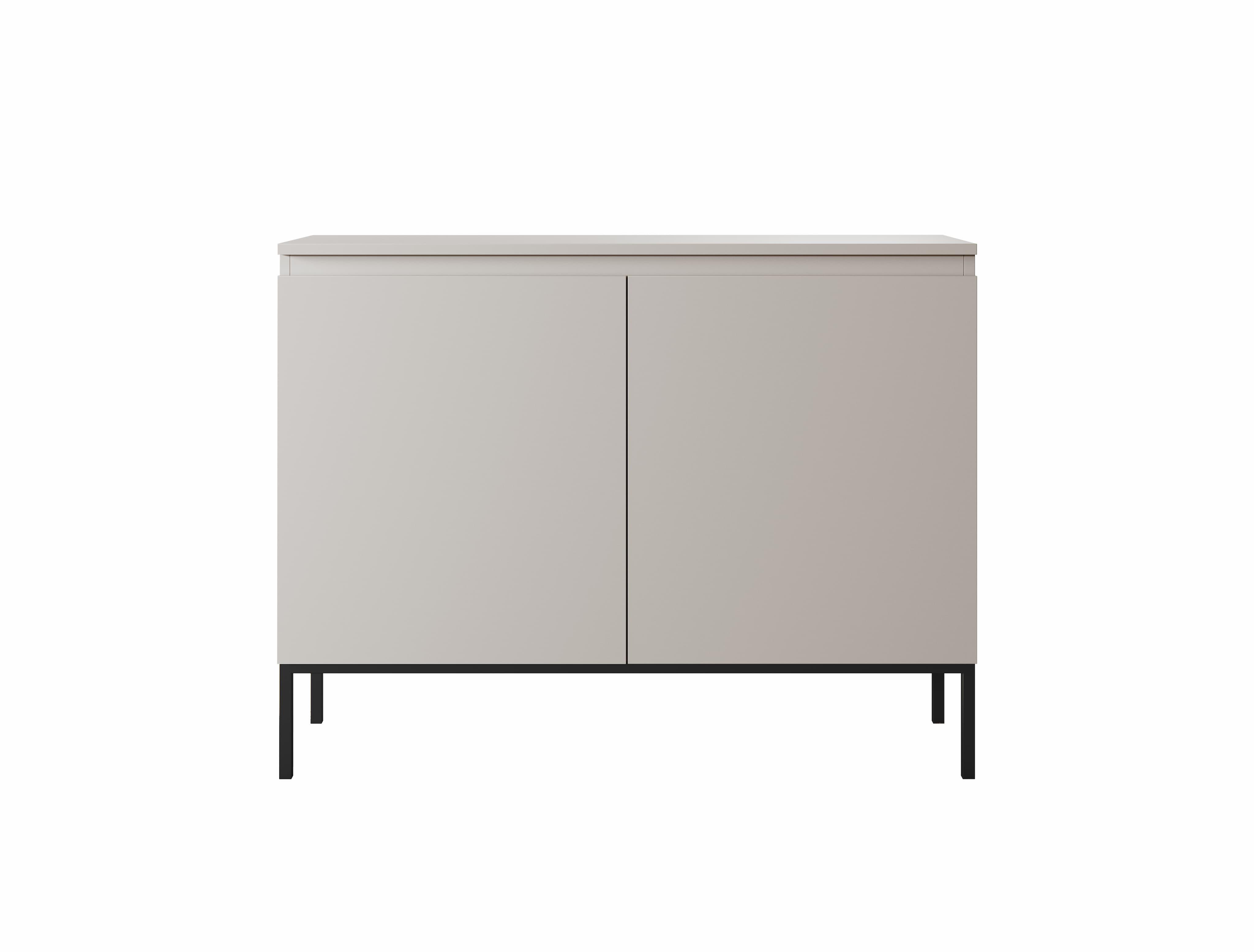 SIDEBOARD Bemmi Beige mit schwarzen Beinen 2-türig 100 cm - Beige/Schwarz, Holzwerkstoff/Metall (100/75.5/35cm) - Selsey