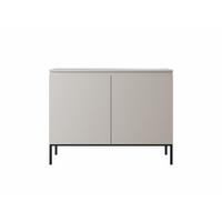 SIDEBOARD Bemmi Beige mit schwarzen Beinen 2-türig 100 cm - Beige/Schwarz, Holzwerkstoff/Metall (100/75.5/35cm) - Selsey