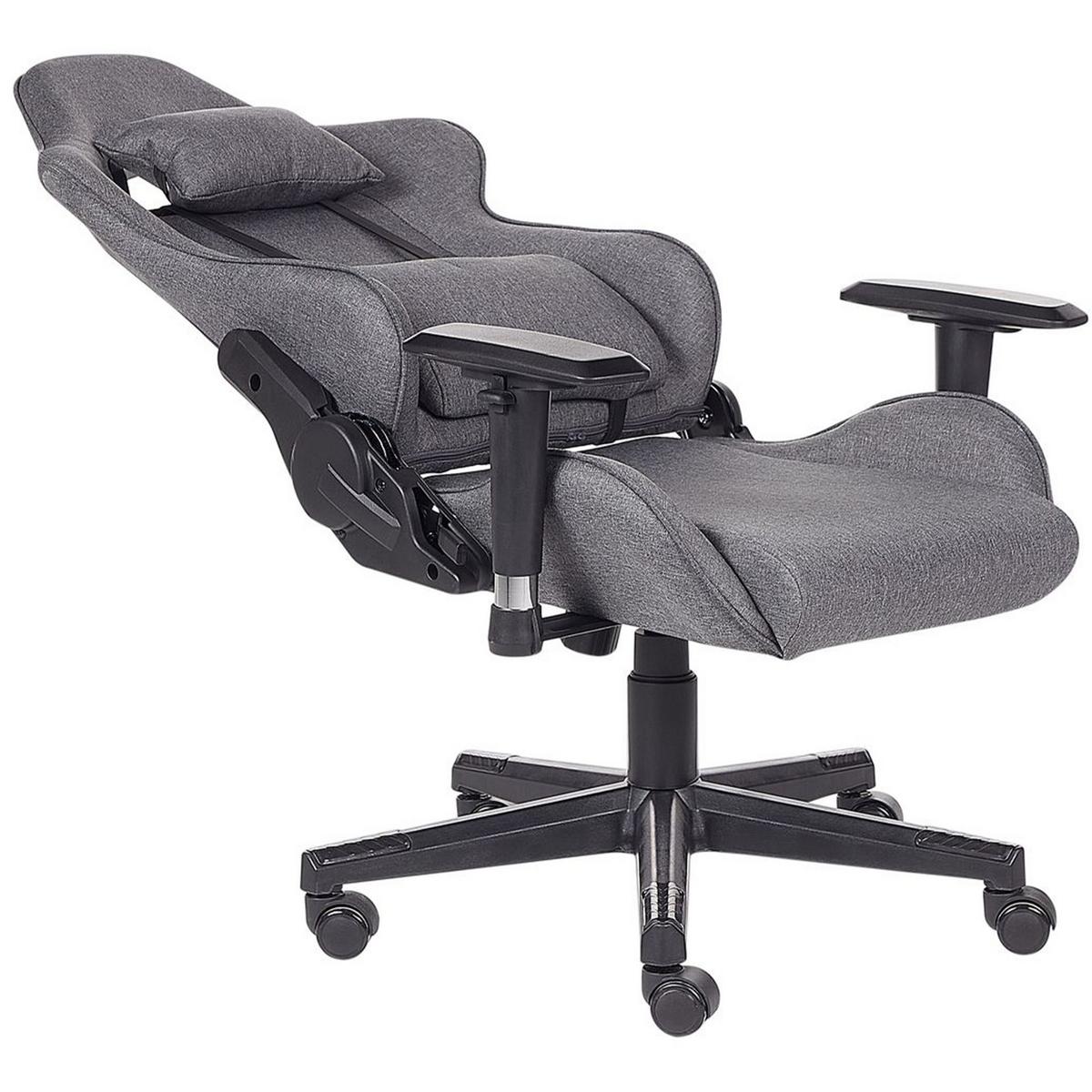 BÜROSTUHL Polyester Grau Warrior - Grau, Textil/Metall (62/122/62cm) - Beliani