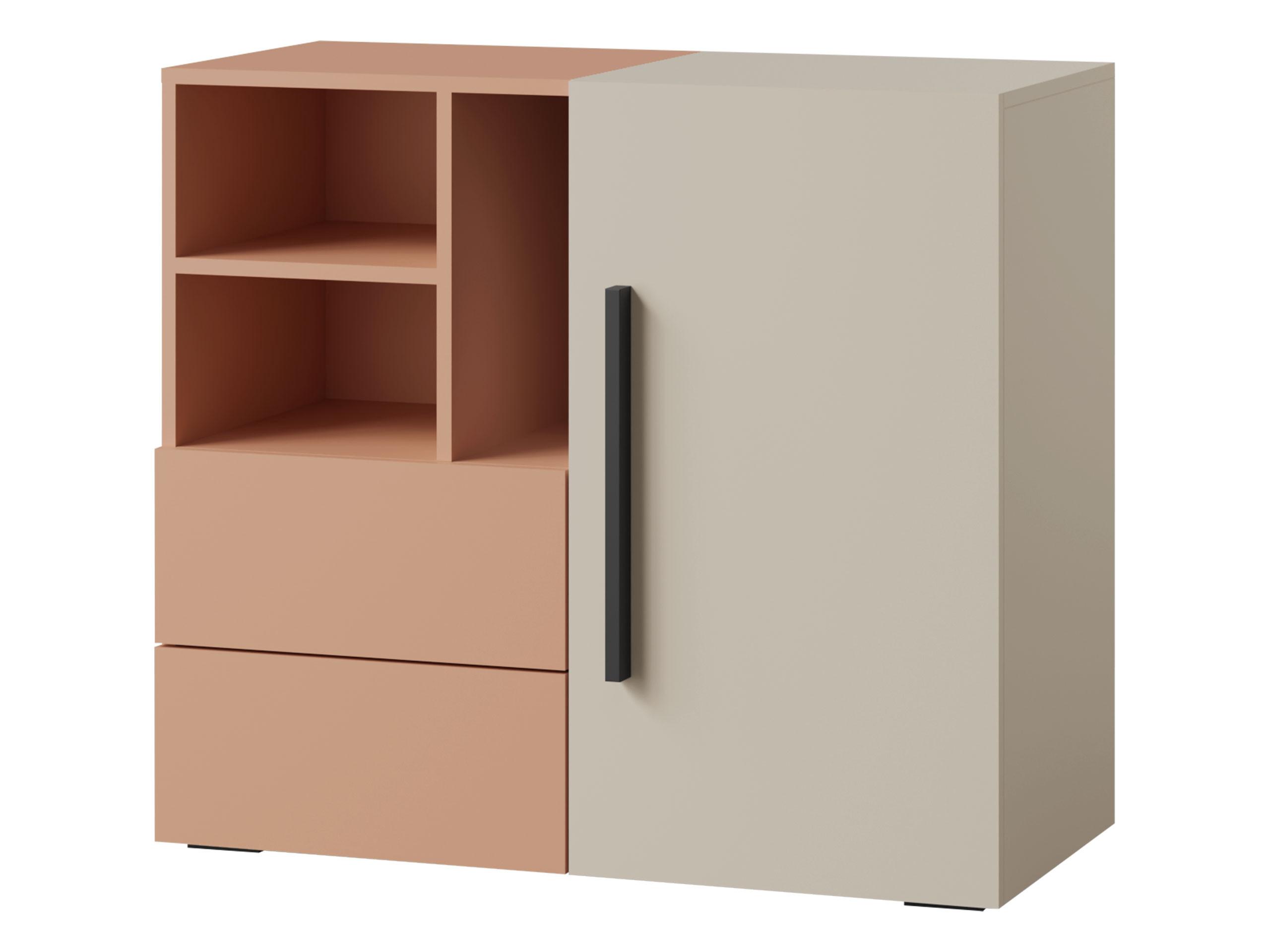 KOMMODE Lorin 1D2S LO08 - Kaschmir/Rosa, Holzwerkstoff (91/80/40cm) - MIRJAN24