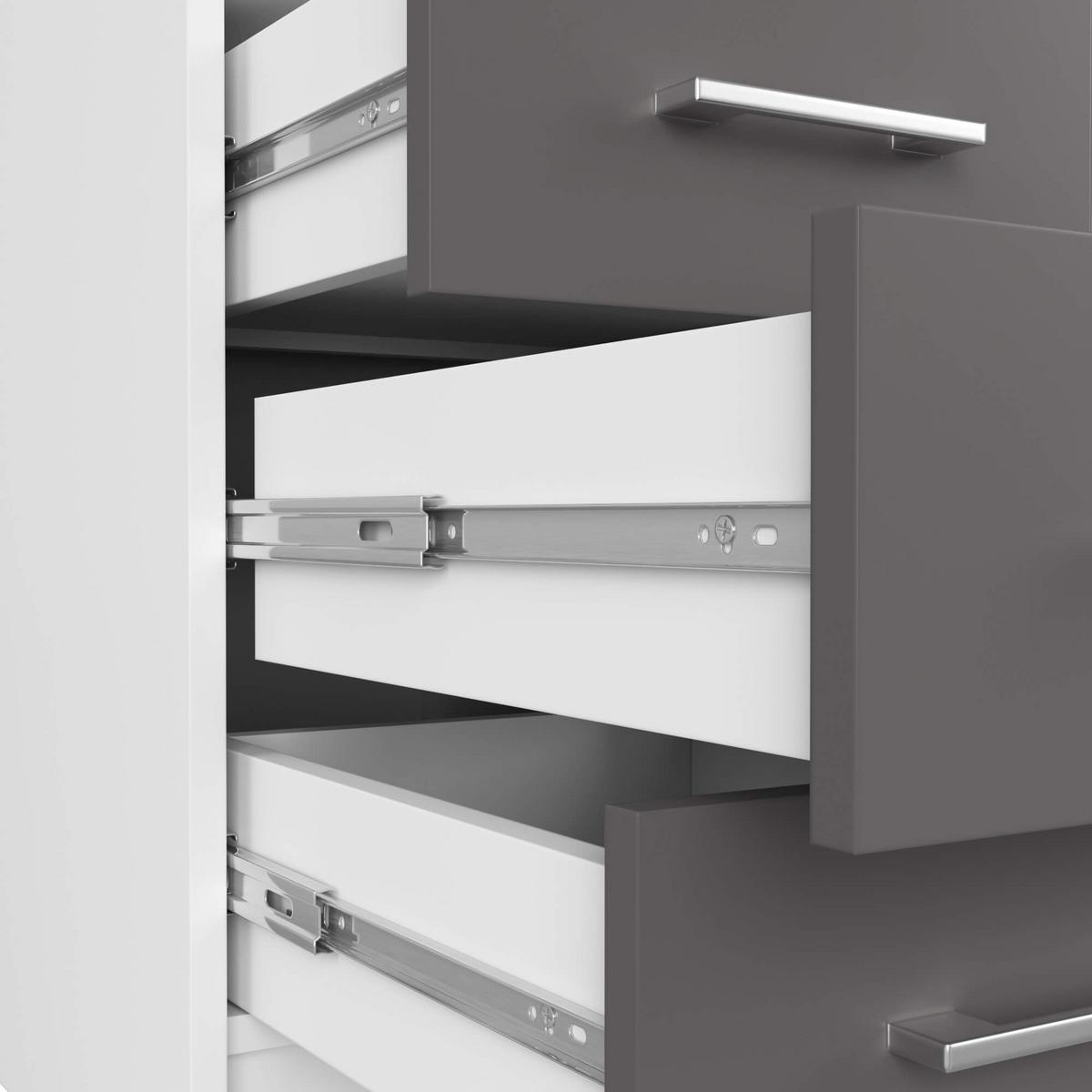 SCHREIBTISCH Weiß, Graphit Grau 74/124/52 - Anthrazit/Weiß, Holzwerkstoff (124/52/74cm) - RAUMHIRSCH FURNITURE