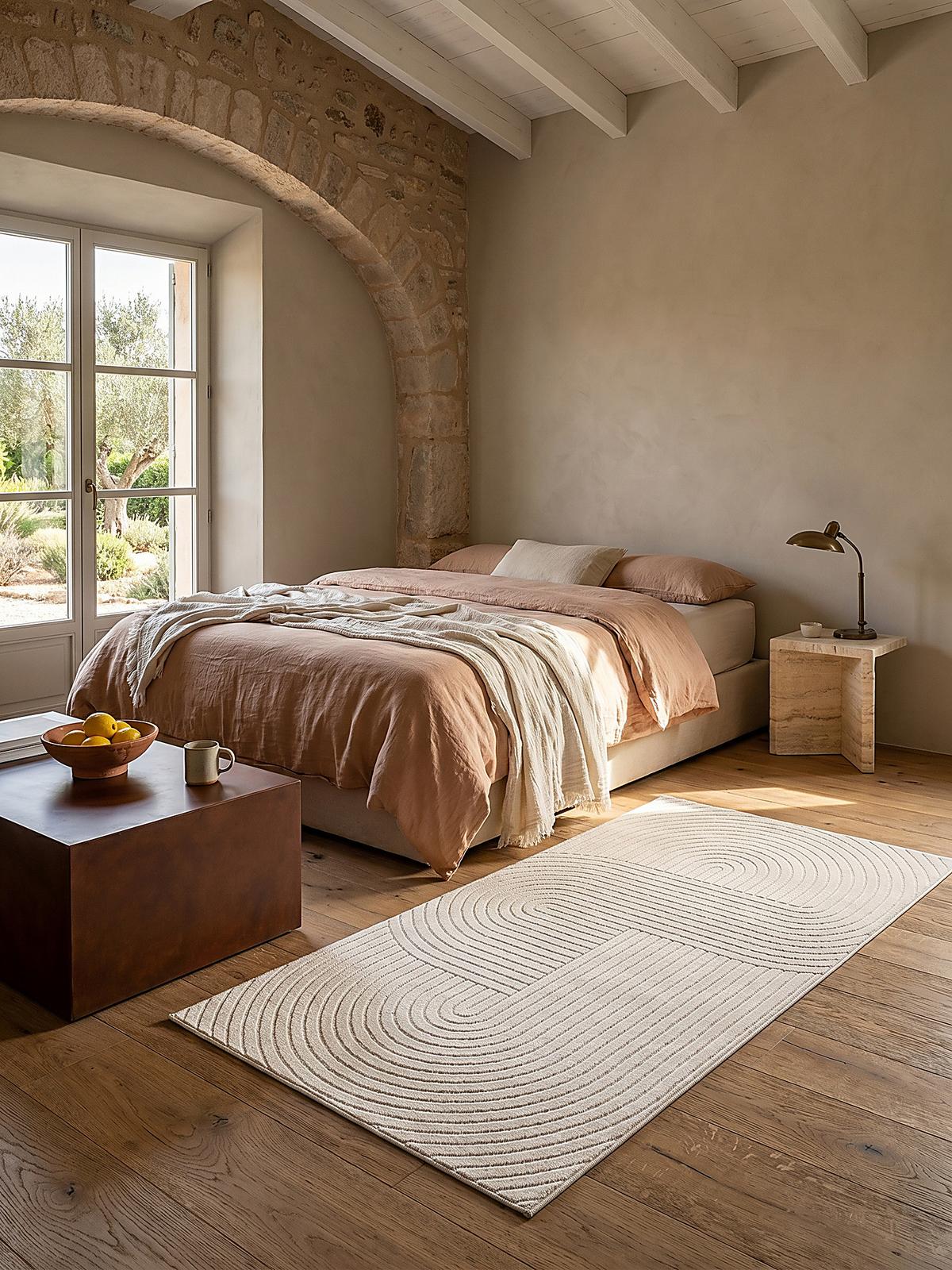 TEPPICH Outdoor Geometrisch MEZEN Polypropylen Creme 80 x 150 cm - Beige, Textil (80/150cm) - KADIMA DESIGN