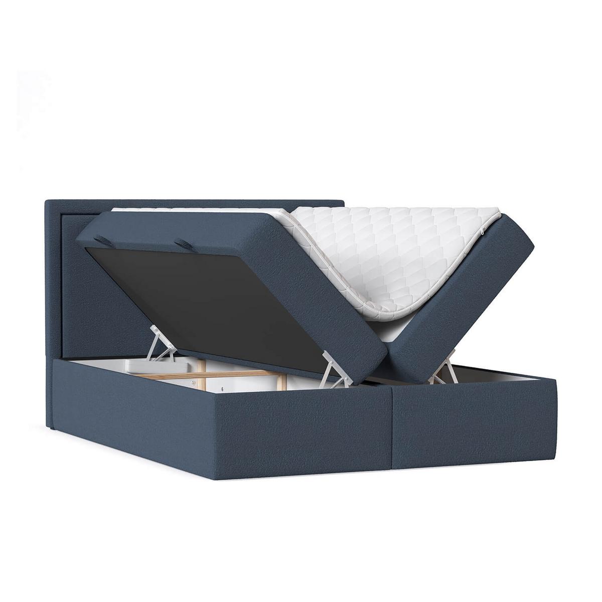 BOXBETT Jodan 180/200 cm Marineblau im Baloo Stoff - Schwarz/Dunkelblau, Holz/Holzwerkstoff (180/200cm) - AltaBeds