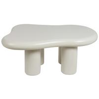 COUCHTISCH weiß asymmetrisch 92/67 cm Ondle - Weiß, Holzwerkstoff (67/92/40cm) - Beliani