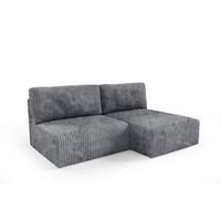 ECKSOFA Angela 3 Sitzplätze Dunkelgrau - Grau, Holz (210/149cm) - Petits-meubles