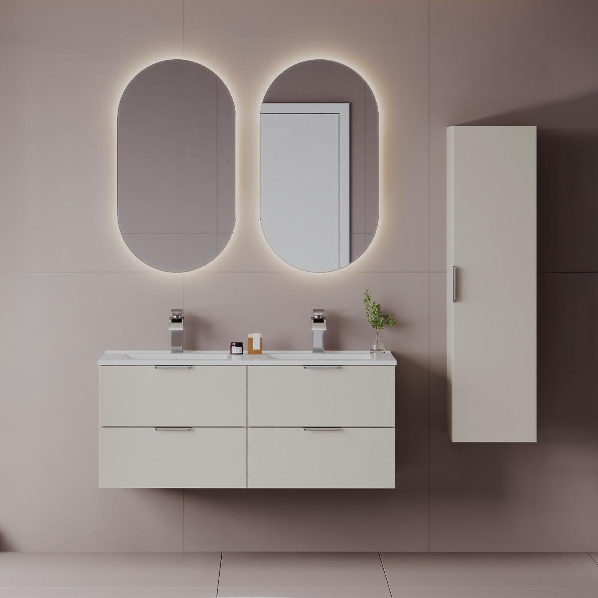 BADMÖBEL 120cm Astrid 2er-Set Kaschmir - Kaschmir, Holzwerkstoff (120/50/45.8cm) - Petits-meubles