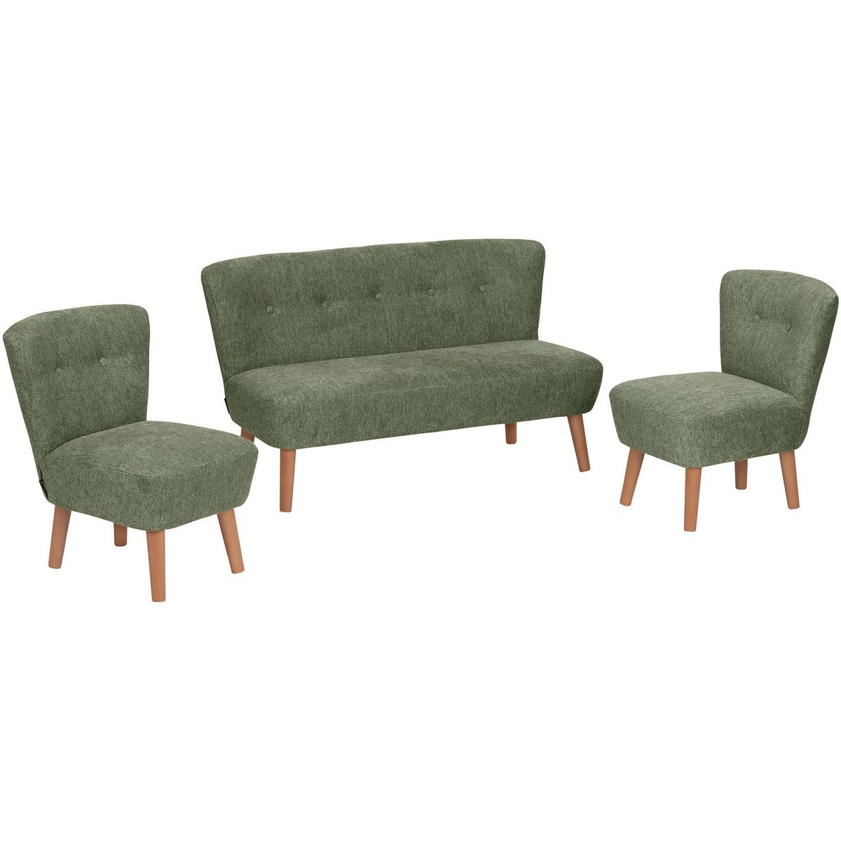 KINDERSOFA 2-Sitzer Katya Flachgewebe grün - Grün, Kunststoff (97/54/50cm) - 58aufmkessel