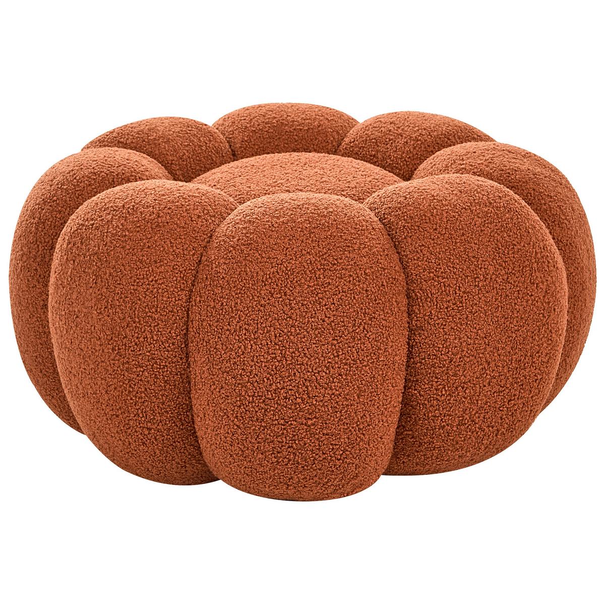 POUF Bouclé Braun Beaufort - Hellbraun, Textil (60/27/60cm) - Beliani