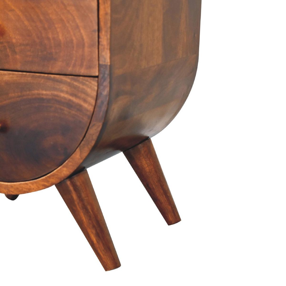 NACHTTISCH Split, 1 Schublade, 1 Offenes Fach, Nordische Beine, Dunkelbraun - Kastanienfarben/Messingfarben, Holz/Metall (40/52/35cm) - Artisan Furniture
