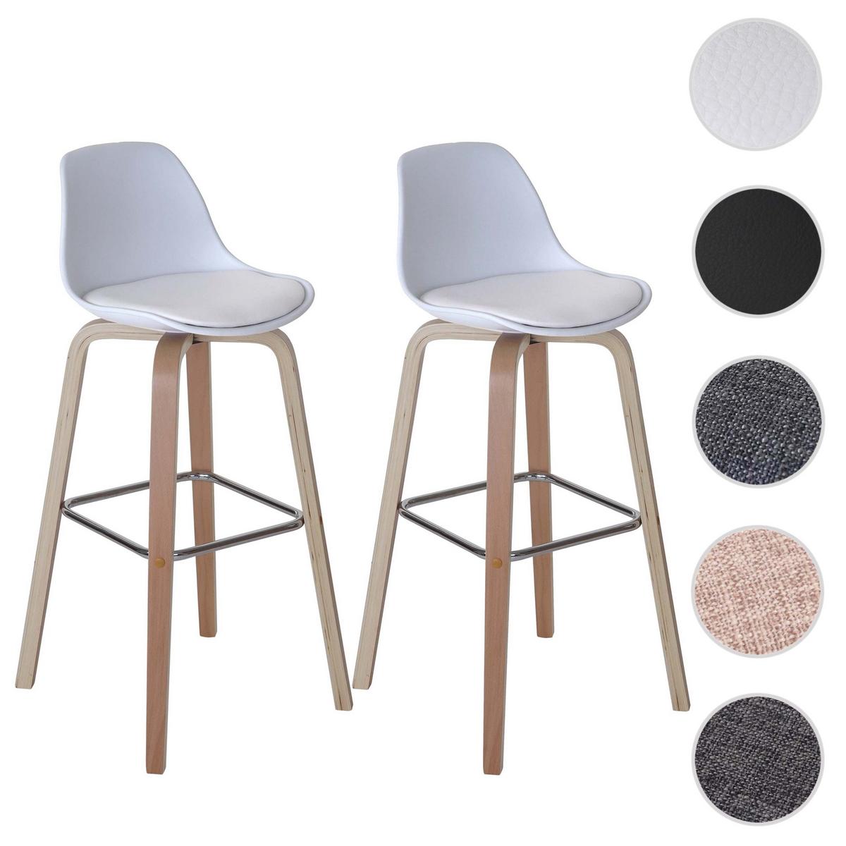 BARHOCKER Weißeiche Dekor 2er-Set - Silbereichenfarben, Textil (44/97/45cm) - MCW