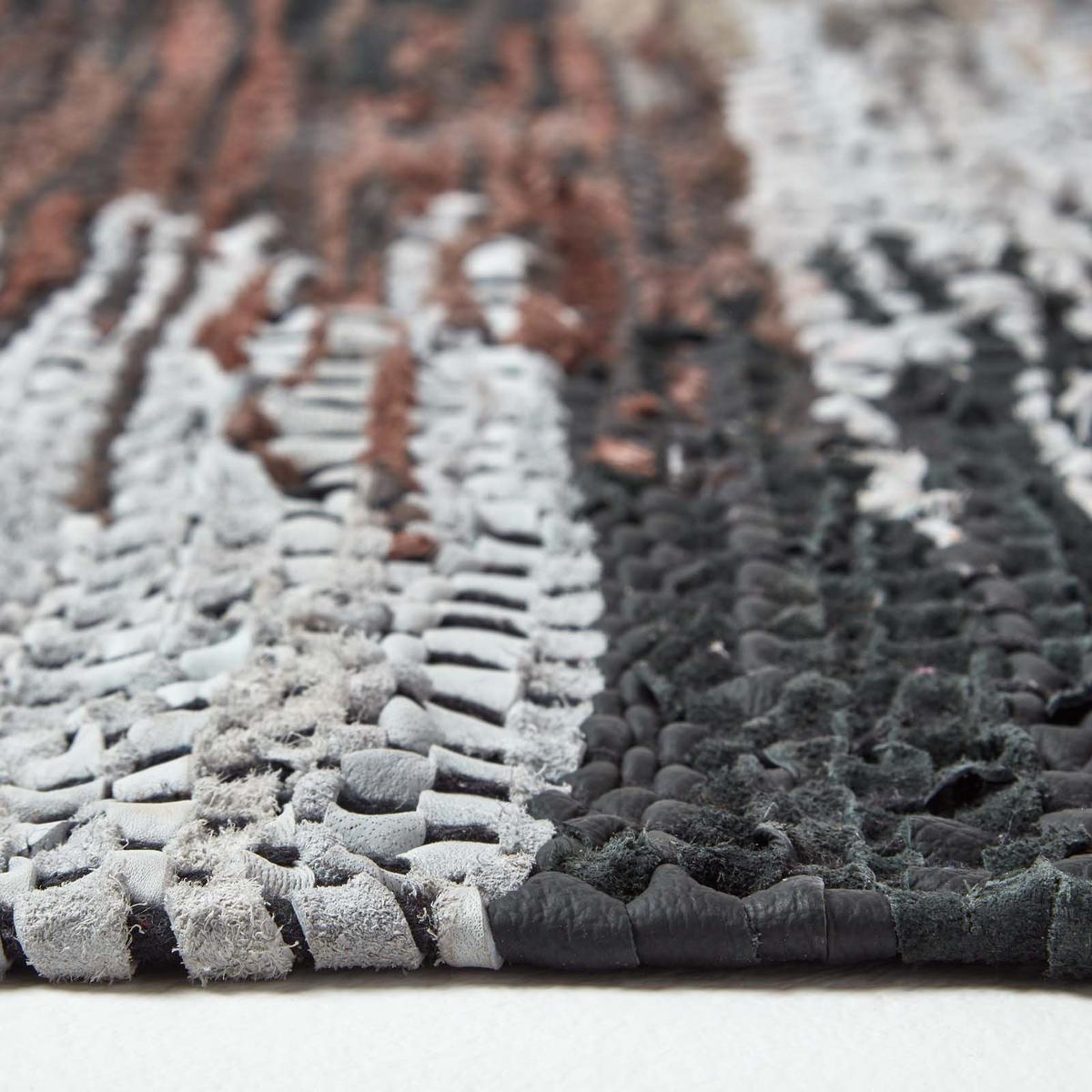 LEDERTEPPICH gewebt mit abstraktem Muster 150/240 cm - Multicolor, Leder (150/240cm) - Homescapes