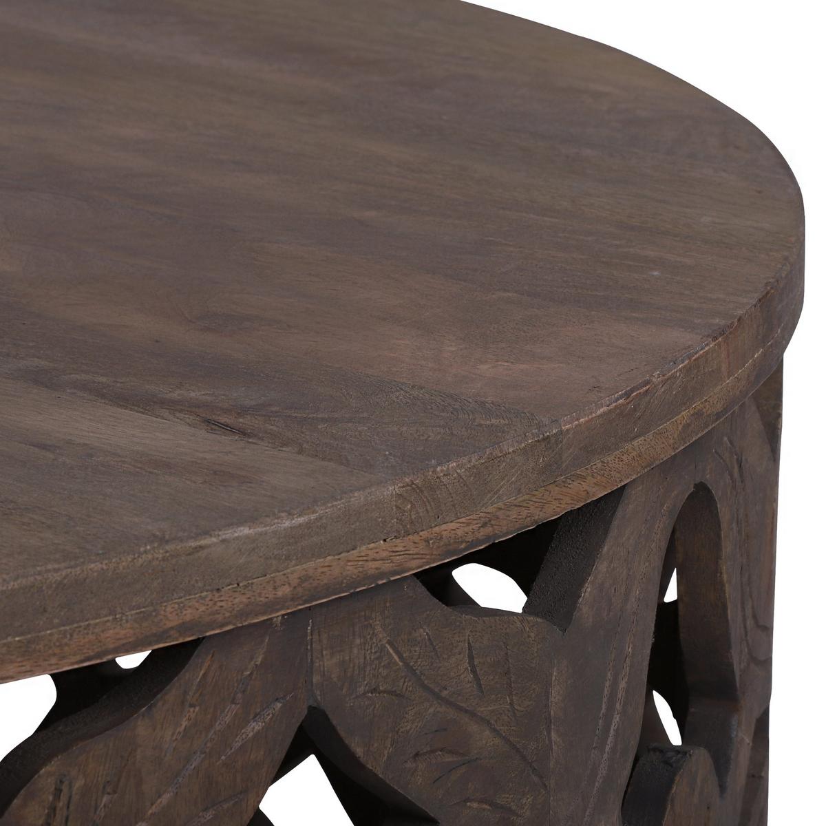 COUCHTISCH Ø100x45 cm rund Natur handgefertigt aus Mangoholz - Naturfarben, Holz (100/100/45cm) - WOMO-DESIGN