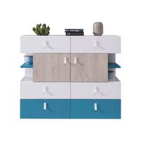 KOMMODE Planet 08 - Blau/Eichefarben, Holzwerkstoff (110/90/40cm) - MIRJAN24