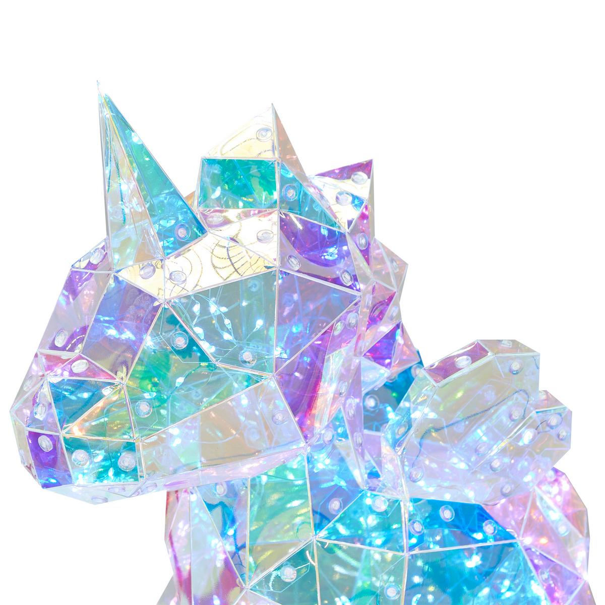 LED-DEKORATION Einhorn Bunt Fornax - Multicolor, Kunststoff (17/17/35cm) - Beliani