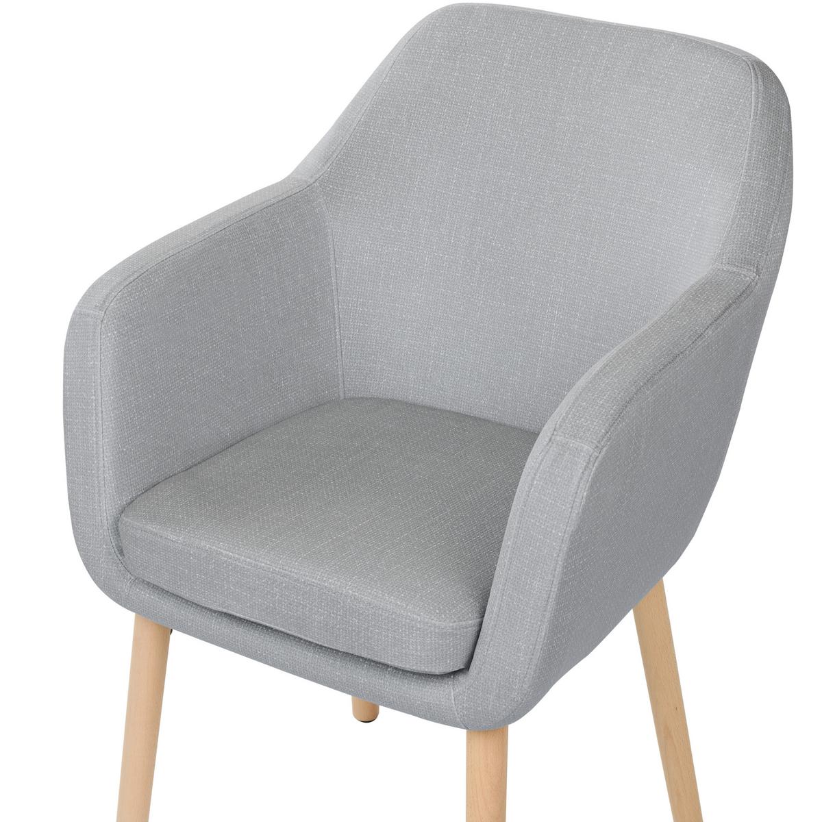 ESSZIMMERSTUHL Samtstoff grau Yorkville II - Hellbraun/Grau, Textil (56/82/46cm) - Beliani