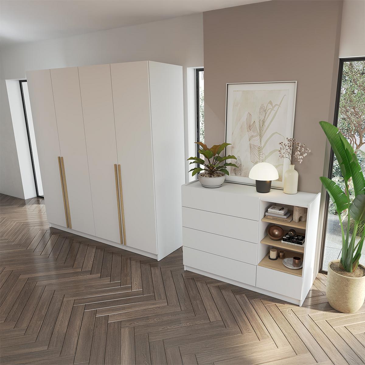 NACHTTISCH rechts Sevilla - Weiß, Holzwerkstoff (40/55/30cm)