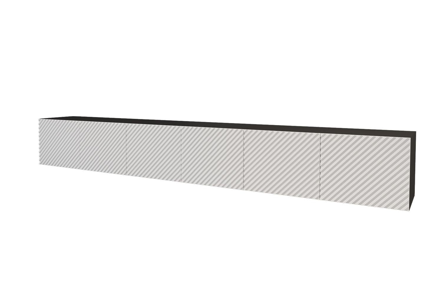 LOWBOARD ZENO-W 3x100x40x40 cm - Schwarz / Weiß - Eiche Wotan, Holzwerkstoff (300/40/40cm) - ALTDECOR