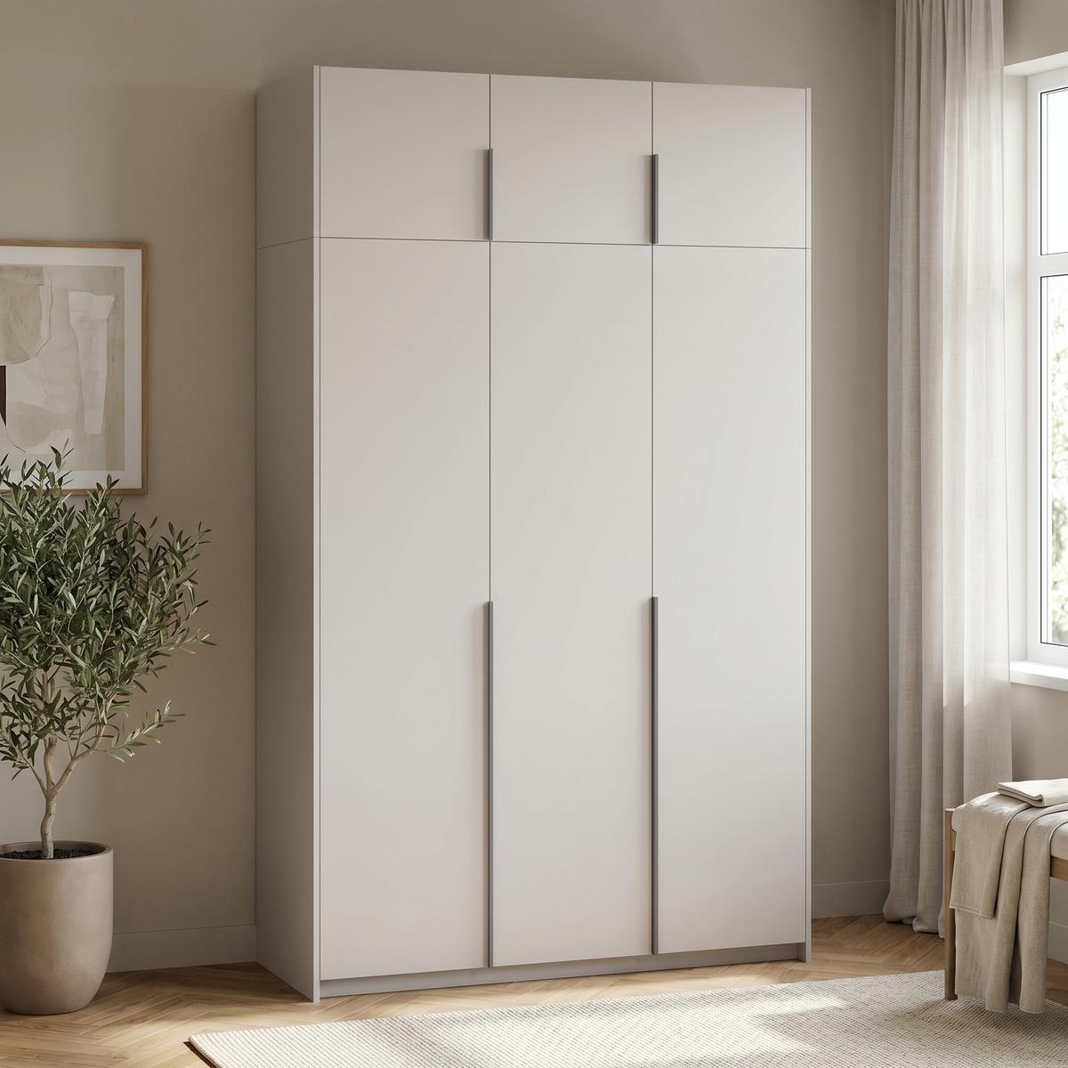 DREHTÜRENSCHRANK AMARA 148/250/58cm 3-türig Kaschmir - Kaschmir, Holzwerkstoff (148/250/58cm) - MASSENO