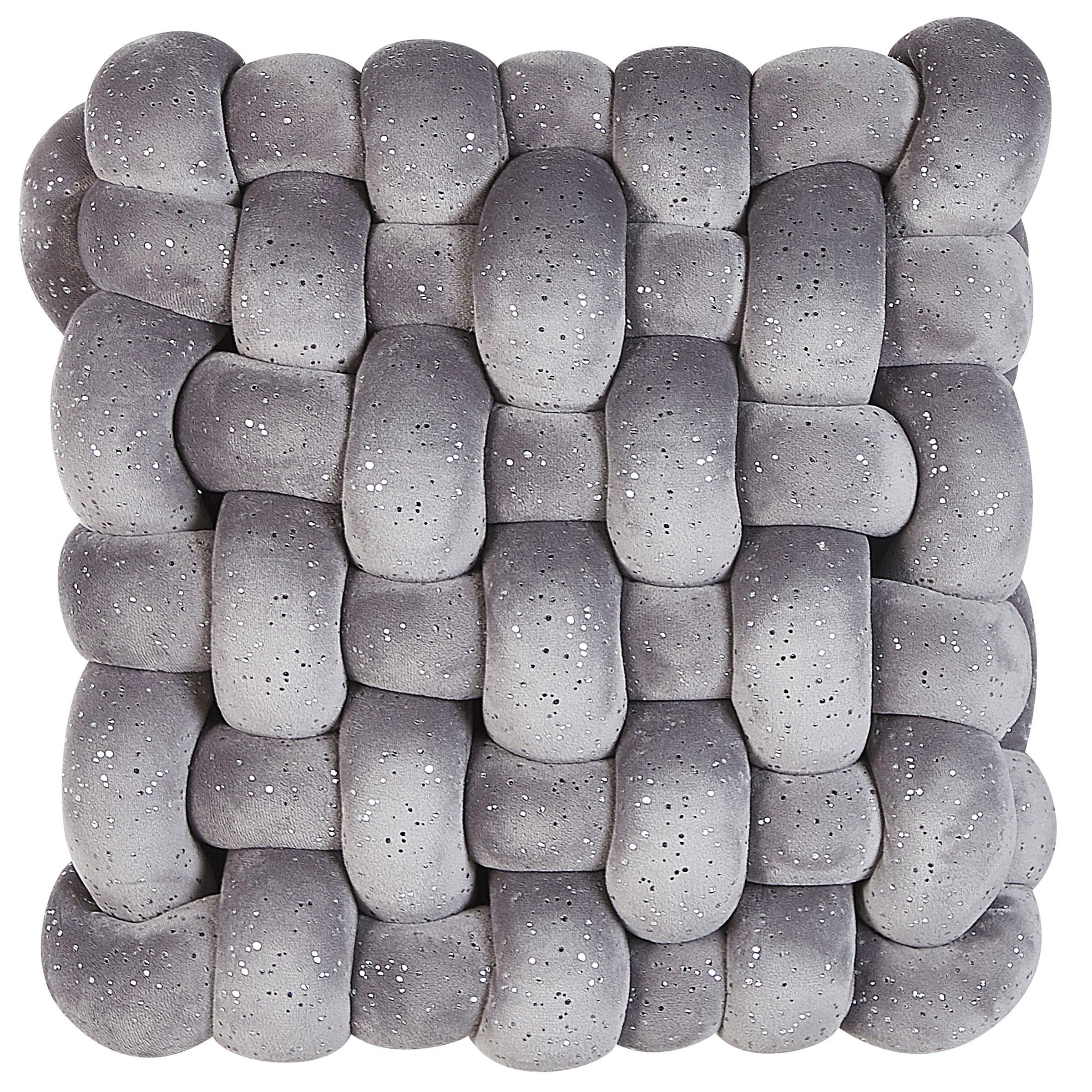 DEKOKISSEN Hellgrau 30/30 cm Sirali - Hellgrau, Textil (30/30cm) - Beliani