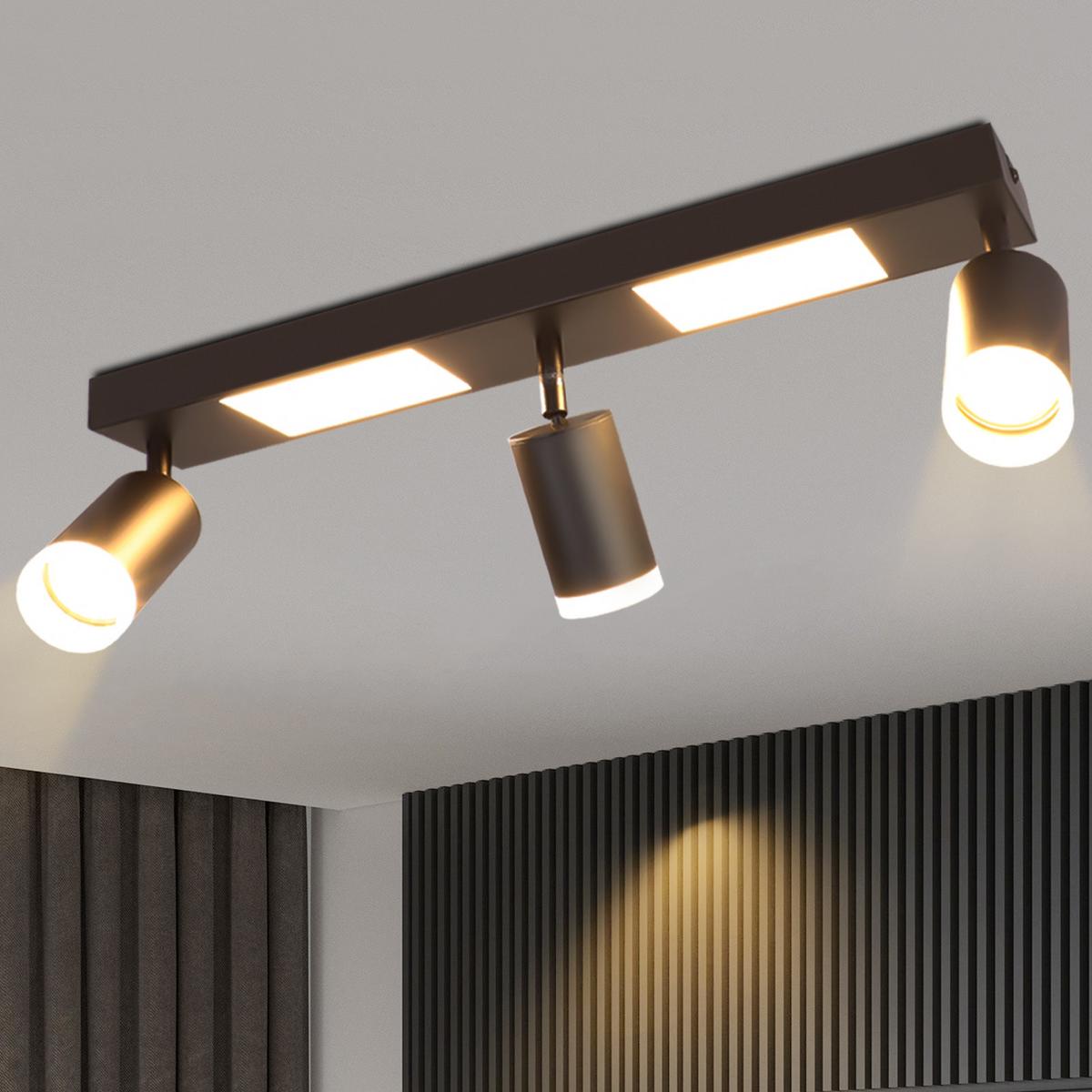 DECKENSTRAHLER Bocholt 3-flammig 51/8/16.9 cm - Schwarz, Metall (51/8/16.9cm) - Nettlife