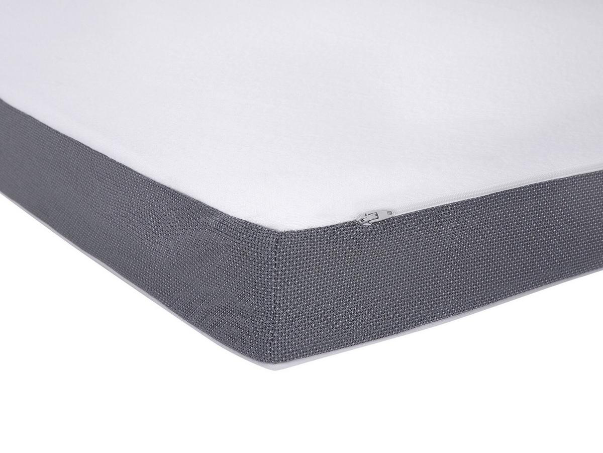 MATRATZENTOPPER 160/200 cm Comfy - Weiß/Grau, Textil (160/200cm) - Beliani