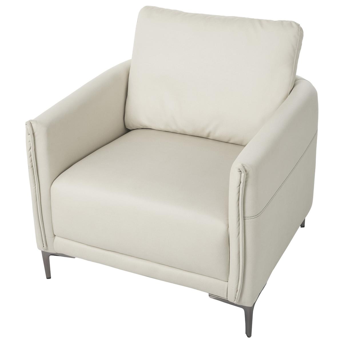 SESSEL Stoff Hellbeige Cilens - Dunkelgrau/Beige, Textil/Metall (85/90/82cm) - Beliani