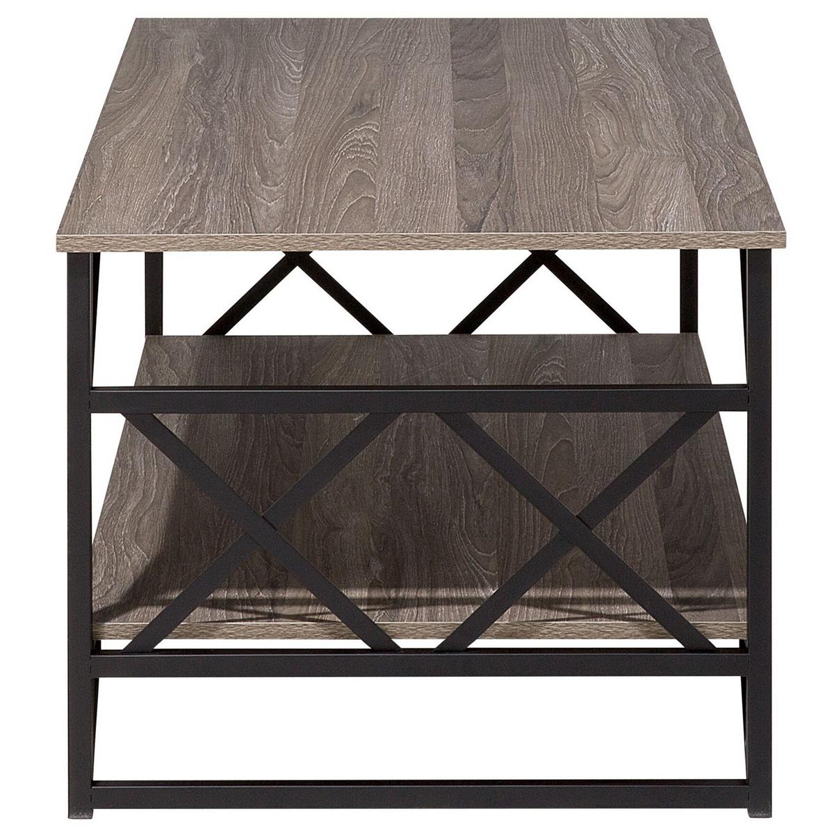 COUCHTISCH Holzoptik taupe rechteckig Bolton - Taupe/Schwarz, Holzwerkstoff (61/120/51cm) - Beliani