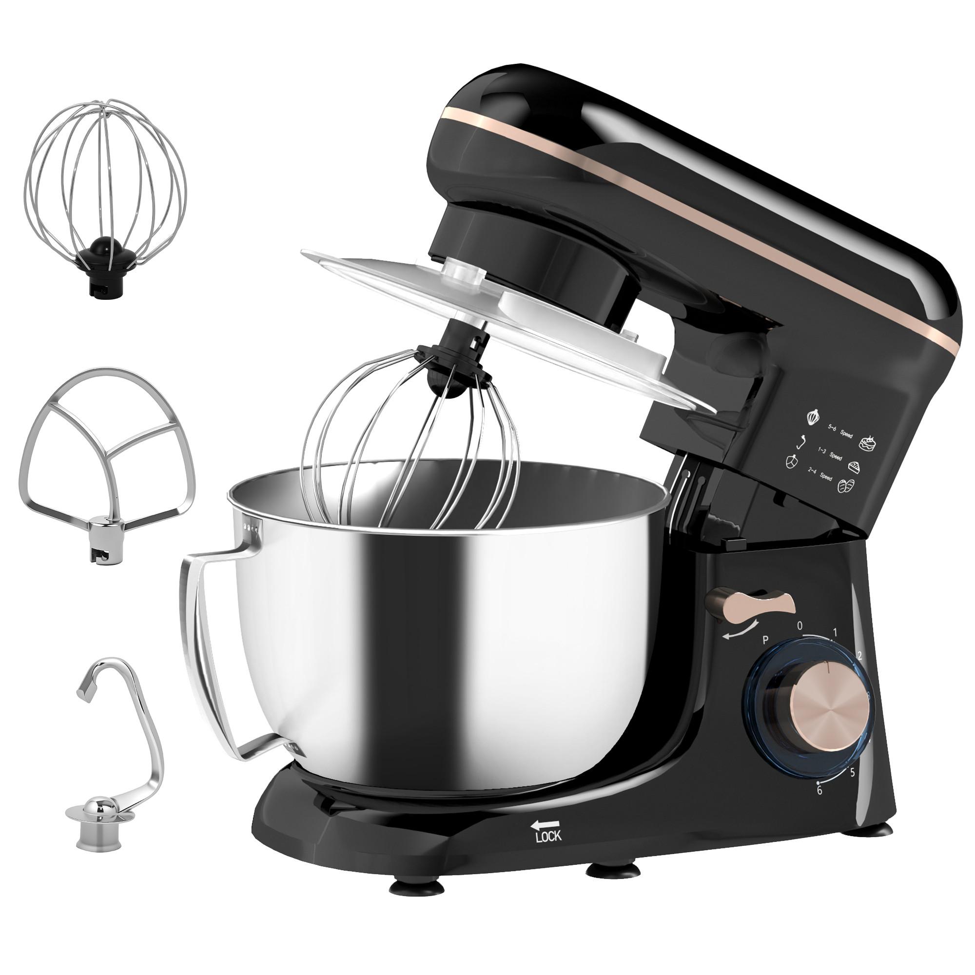 KÜCHENMASCHINE Edelstahl Kunststoff Beige - Schwarz, Metall (22/29/35cm) - HOMCOM