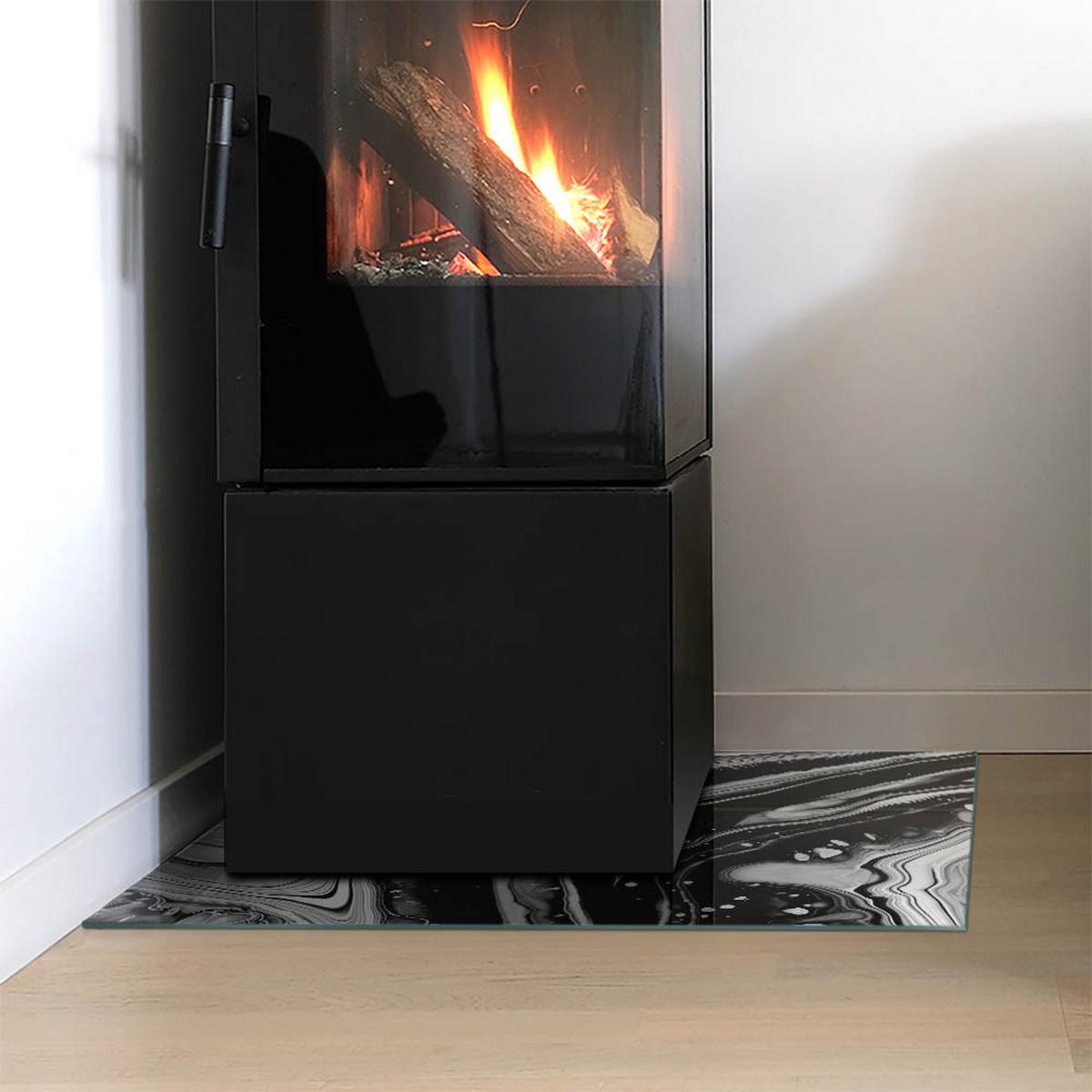 GLASPLATTE für Kamin 60x40 cm - Multicolor, Glas (60/40/0.4cm) - TULUP