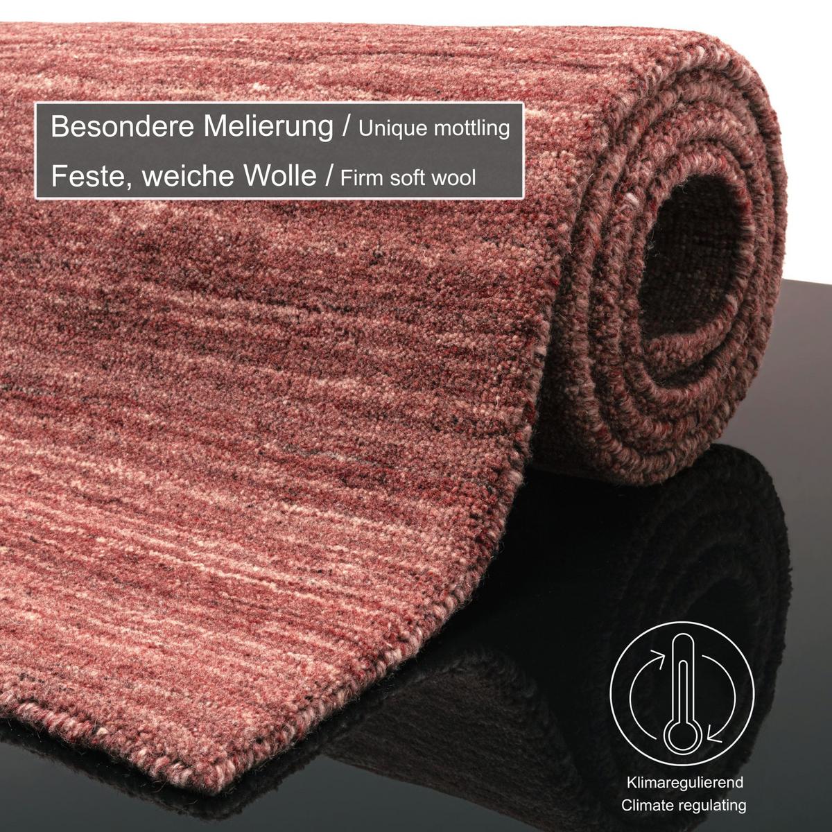 HANDWEBTEPPICH Pure 40x60 cm - Rot, Textil (40/60cm) - THEKO
