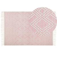 KURZFLOR-TEPPICH Adana 230/160 cm - Pink, Textil (160/230cm) - Beliani