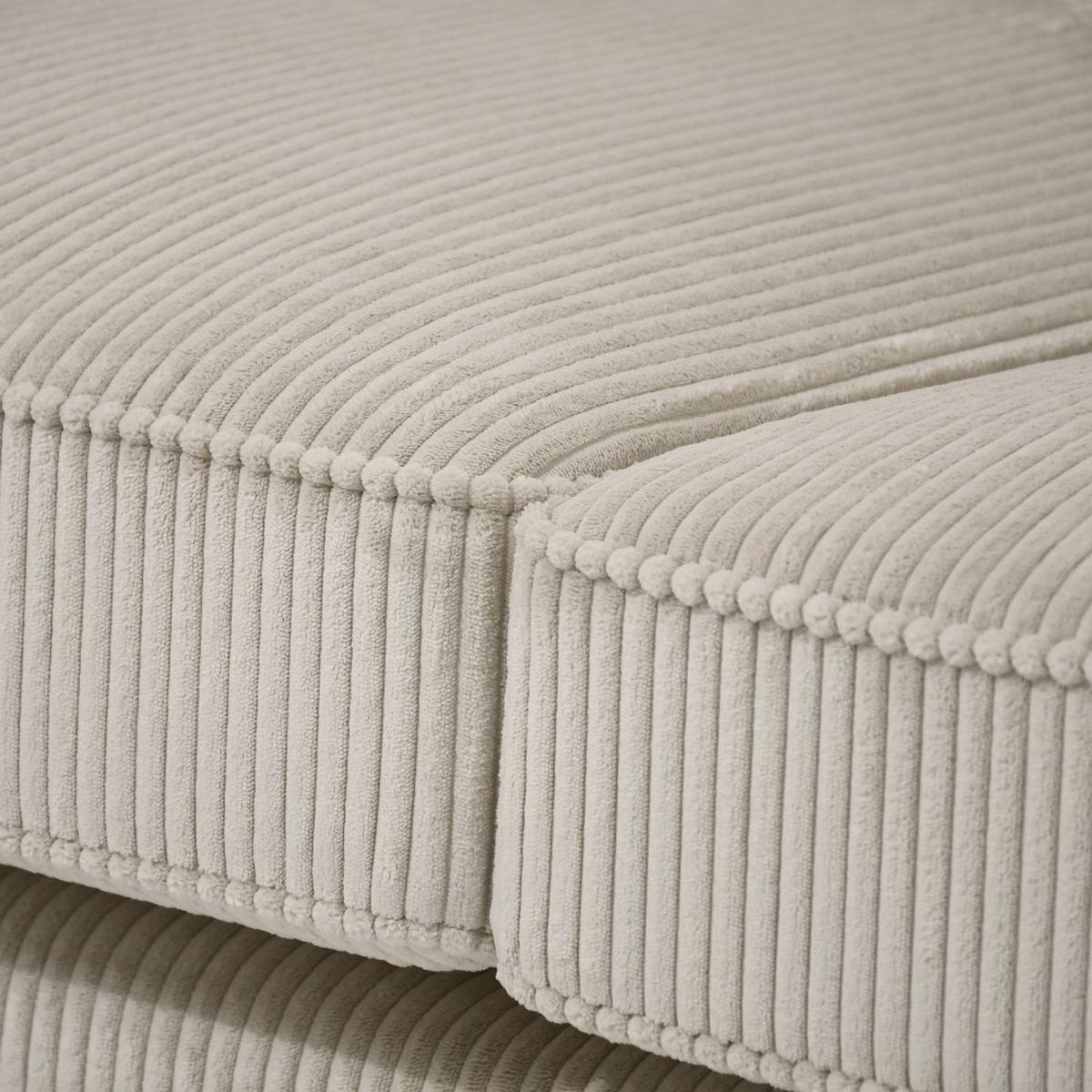 ECKSOFA Pablo ohne Schlaffunktion, mit abgerundeter Ottomane, links, Beige - Beige, Textil (319/196cm) - Beautysofa