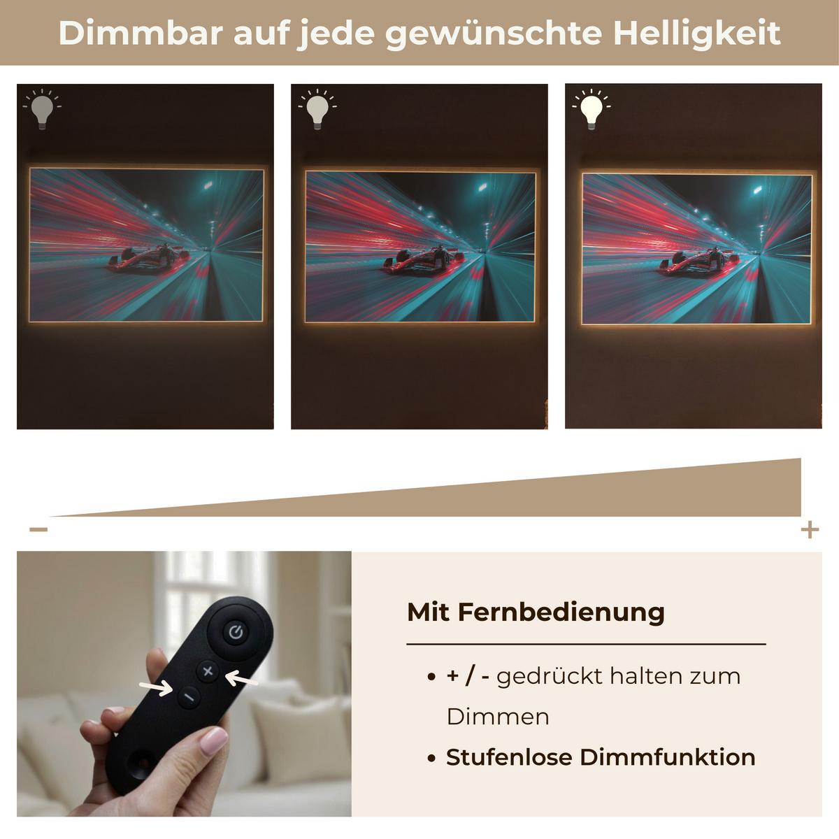 NACHTTISCHLAMPE MIT AKKU Rennwagen - Rot - Geschwindigkeit 100x70 cm - Türkis, Holzwerkstoff (8/100/70cm) - OnlyWow