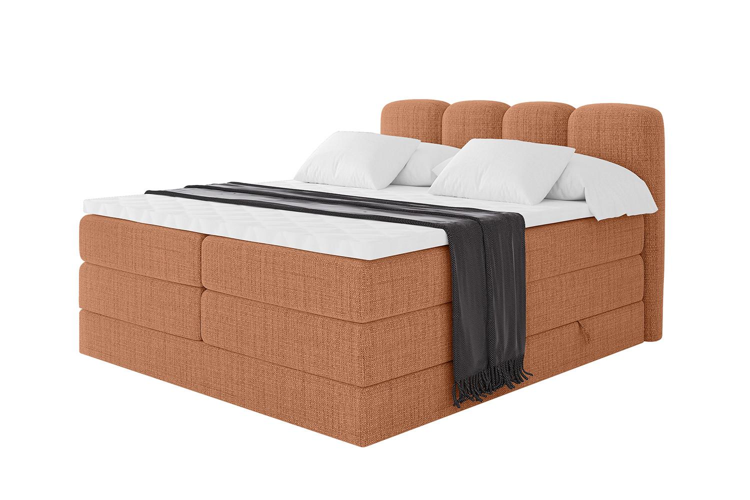 BOXBETT mit Matratze H3|H4 und Lattenrost - NINA KING - 180x200 cm Aragon - Apricot - Orange, Holzwerkstoff (180/200cm) - ALTDECOR