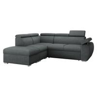 ECKSOFA Boston 2RR1P, Seite: Links PUFAP+R+1P(65)+2R - Silberfarben/Blaugrau, Holz/Textil (260/230cm) - MIRJAN24