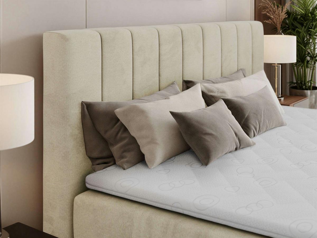 BOXSPRINGBETT ALVER 180/200 - Beige Velvet - H3 - Beige, Textil (180/200cm) - MKS