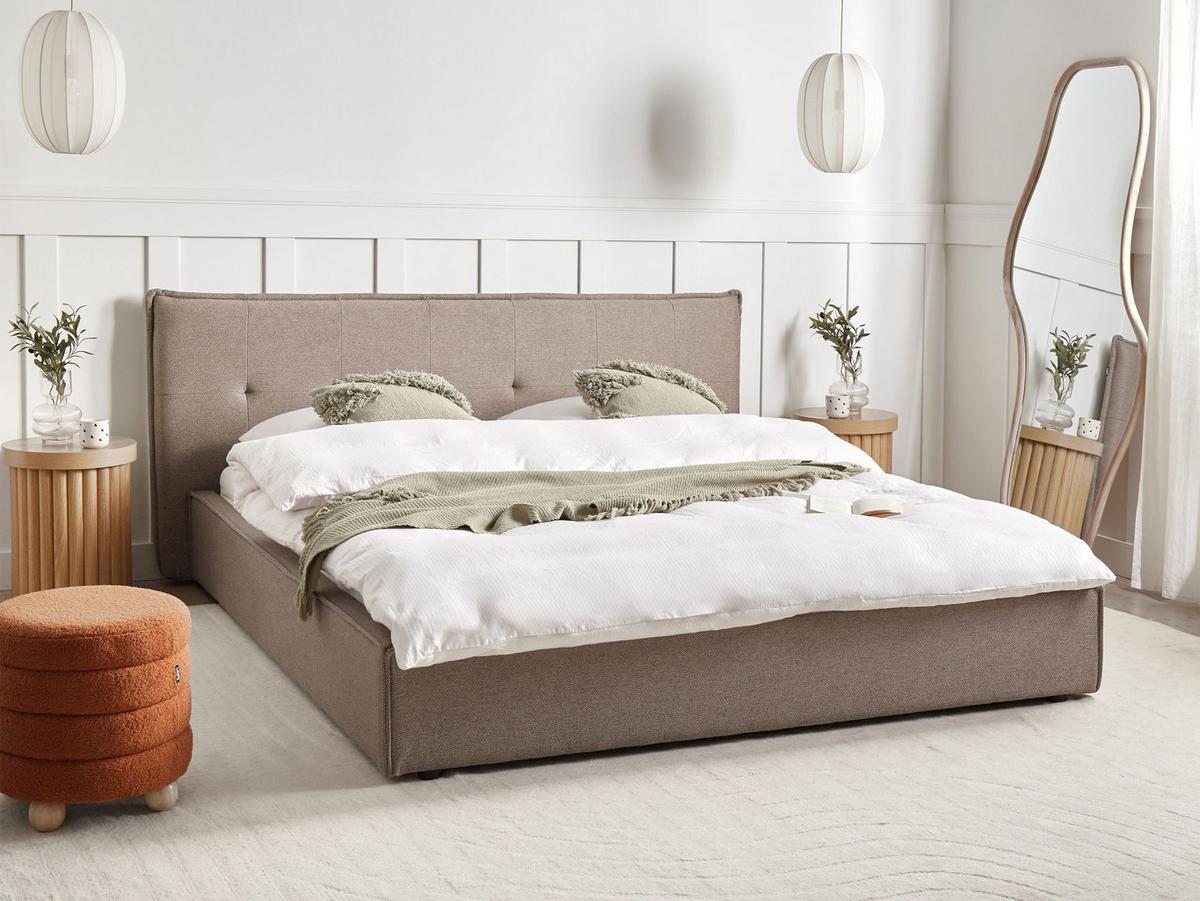 WASSERBETT 180x200 cm Beige Lestre - Taupe, Textil (180/200cm) - Beliani