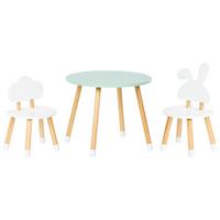 KINDERTISCH mit Stühlen Weiß Robin - Braun, Holzwerkstoff (60/50/60cm) - Beliani