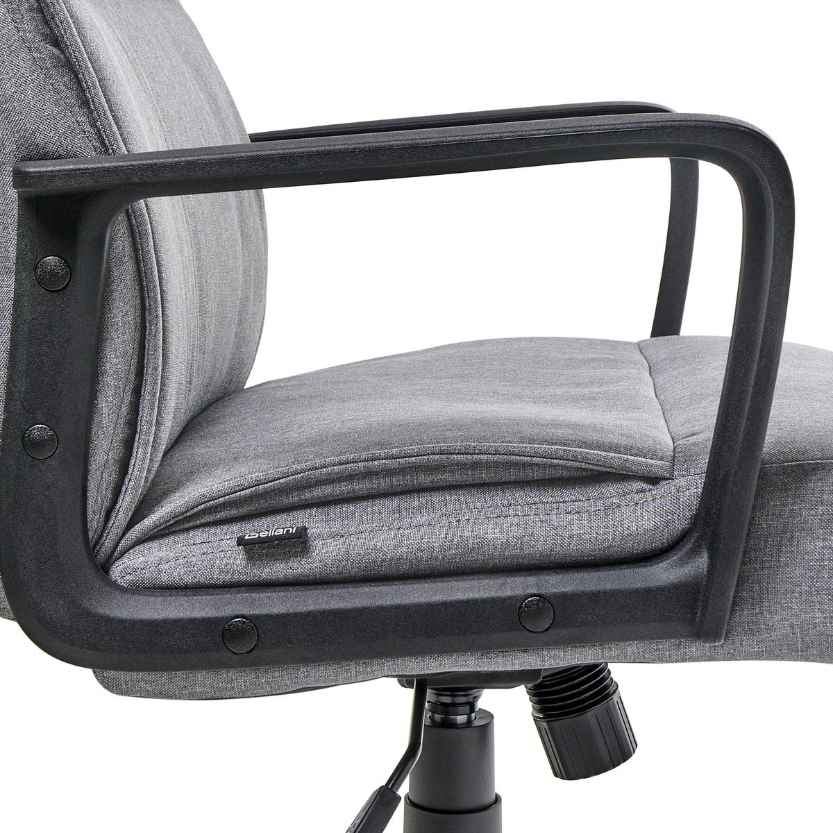 BÜROSTUHL Grau Byron - Schwarz/Grau, Textil (61/93/69cm) - Beliani