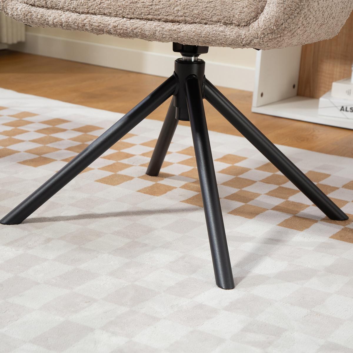 ARMLEHNENSTUHL Loungesessel mit Armlehne, 360° Drehfunktion, Leinenoptik, Hellbraun - Braun, Textil (58.5/78.5/59cm) - HOMCOM