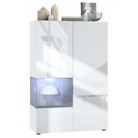 VITRINE Morena Einsatz in Grau Hochglanz - Grau, Holzwerkstoff (91.5/136.5/37cm) - Vladon