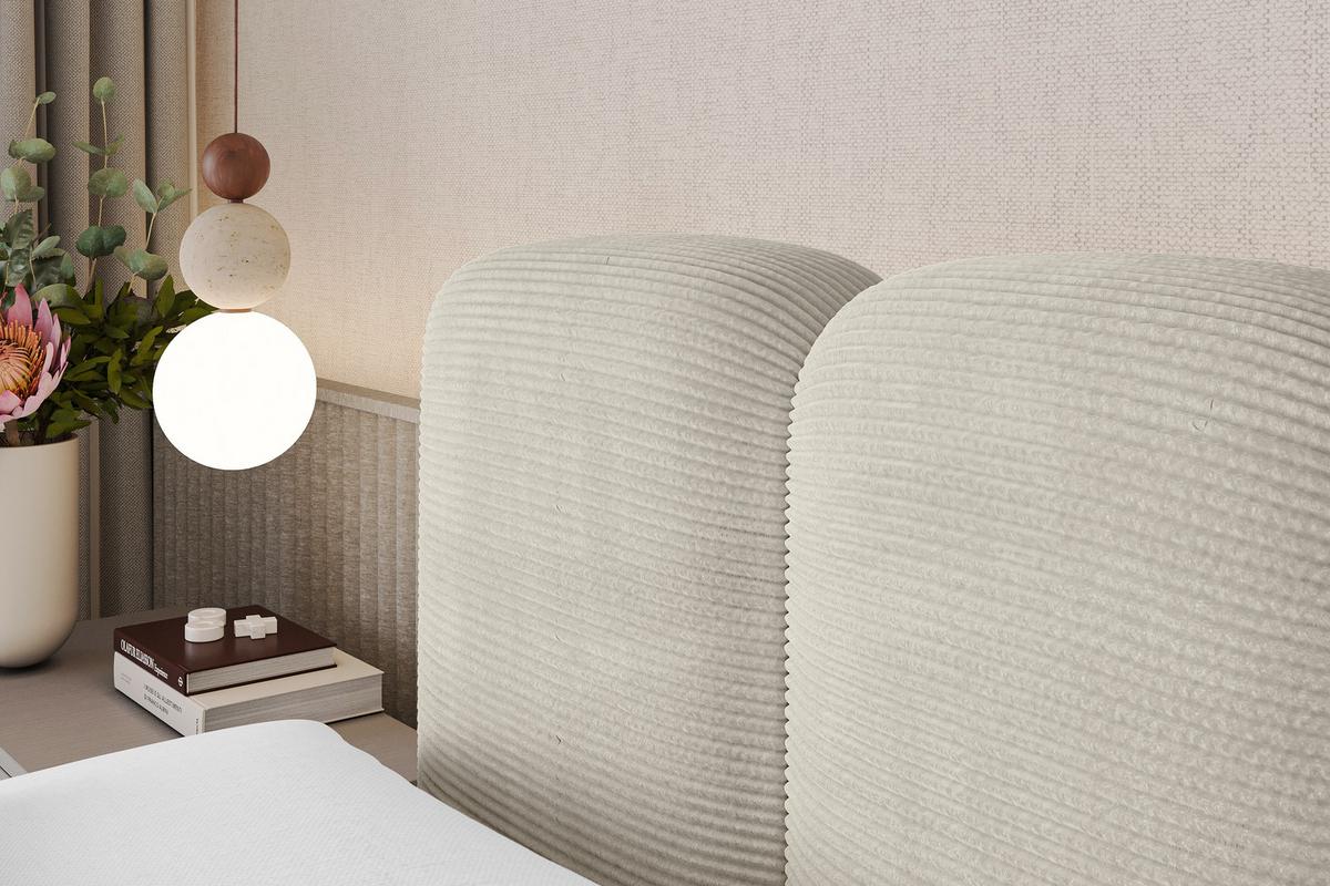 BOXBETT mit Matratze H3 - NINA-Z - 120x200 cm Creme - Perlmutt, Holzwerkstoff (120/200cm) - ALTDECOR