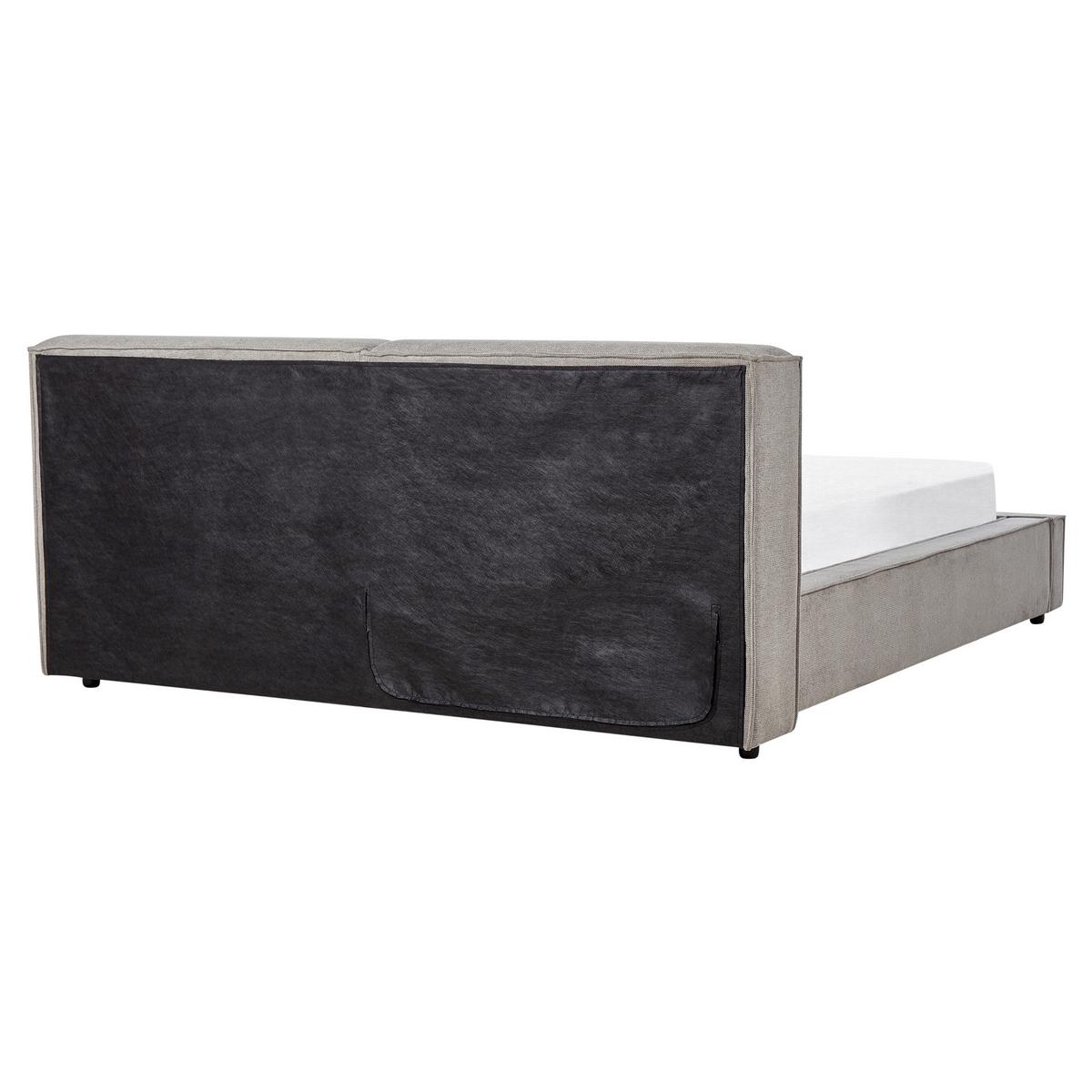 POLSTERBETT 160/200cm Grau Linards - Grau, Textil (160/200cm) - Beliani