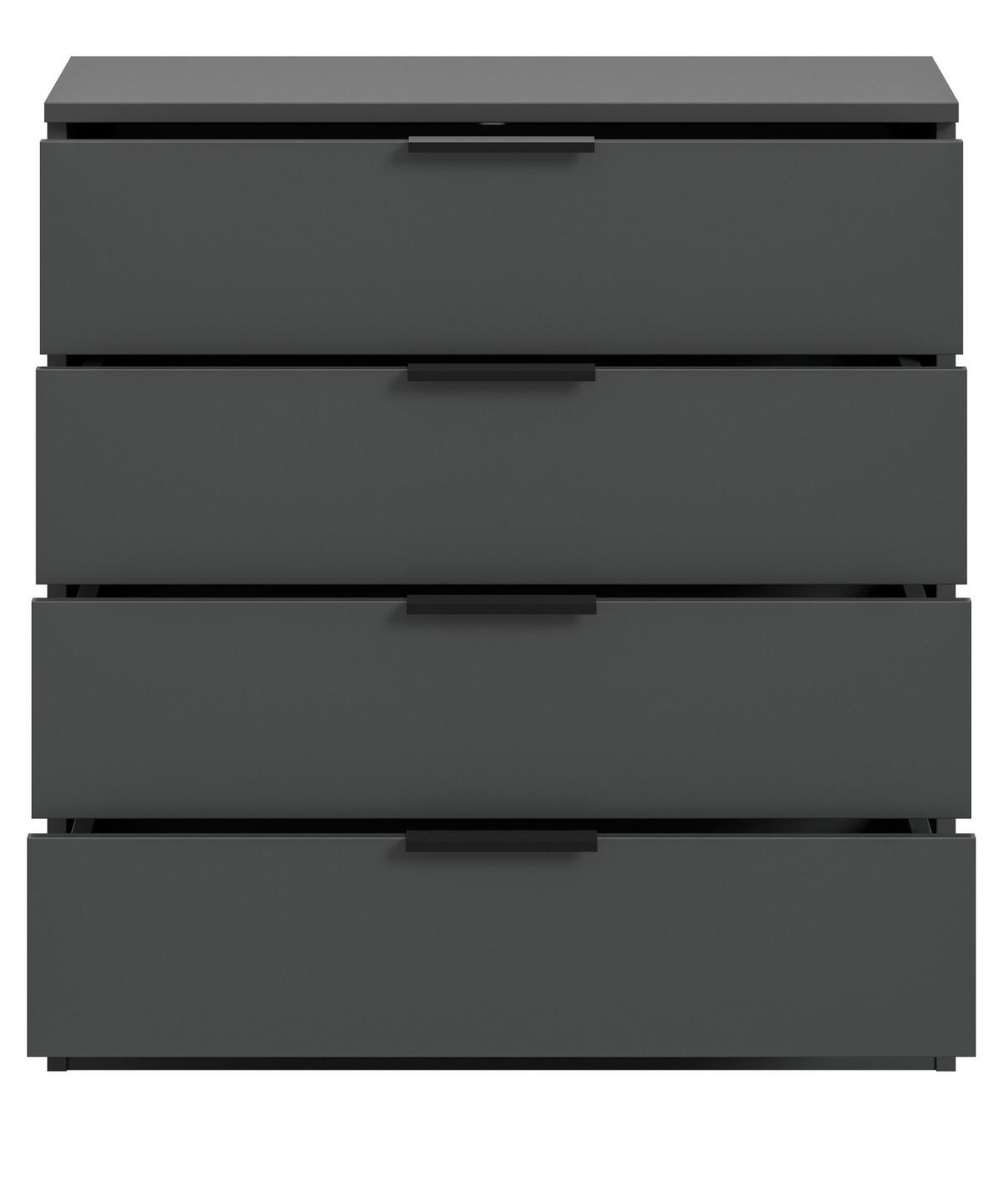 KOMMODE grau 74 x 80 cm, Schubladenkommode mit 4 Schubkästen - Grau, Holzwerkstoff/Metall (74/80/35cm) - Inn.Furn