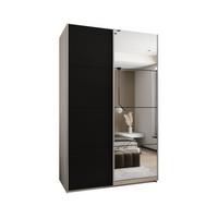 SCHWEBETÜRENSCHRANK 245,5/160/64 2-türig - Silberfarben/Schwarz, Holz/Metall (160/245/64cm) - Abiks Möbel
